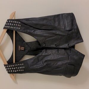 Danier black vintage leather vest